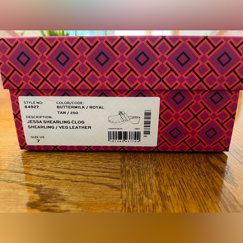 Tory Burch Jessa Shearling Clogs inn Box with Shopping Bag - NEW! - Picture 11 of 14